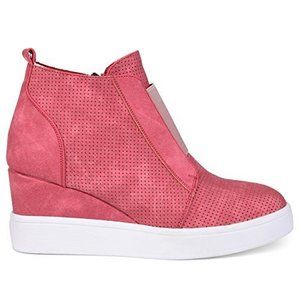 Brinley Co Womens Clayre Sneaker Wedges Pink 6.5
